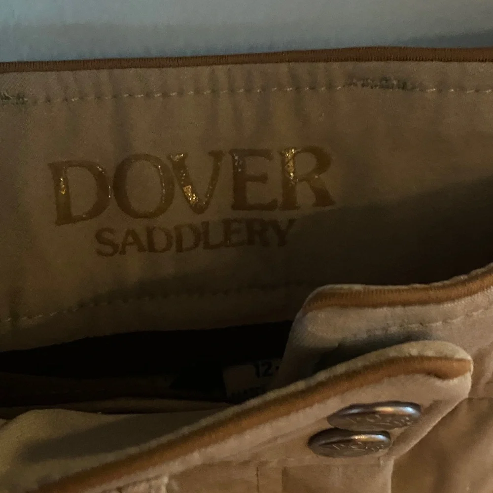 Girls Riding Breeches in Tan with Knee Patches - Picture 2 of 11
